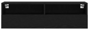 vidaXL Ντουλάπι Τηλεόρασης Τοίχου Μαύρη Οξυά 100 x 30 x 30 cm