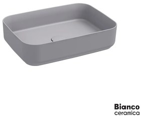 Bianco Ceramica Punto Νιπτήρας Πορσελάνης Επικαθήμενος 50x36 Stone Grey