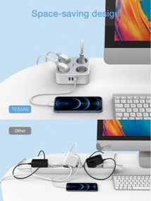 ΠΟΛΎΜΠΡΙΖΑ POWER STRIP TESSAN 7 IN 1  TS-302-C