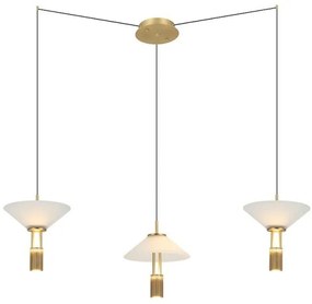 Κρεμαστό Φωτιστικό Οροφής 100cm LED 28W IP20 3000K Zambelis-23201-Χρυσό 23201