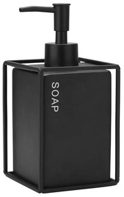 Δοχείο Κρεμοσάπουνου Κεραμικό Cage 02-29999 450ml Black Estia Μέταλλο, Κεραμικό