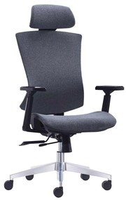 Πολυθρόνα Γραφείου Bf9600 Διευθυντή / Βάση Αλουμινίου - Ύφασμα Γκρι. Διάσταση: 68x68x120/130cm