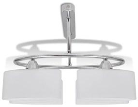 Φωτιστικό Οροφής με Λευκό Ελλειψοειδές Κρύσταλλο 4φωτο Ε14