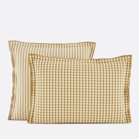 Μαξιλαροθήκη από βαμβακερό seersucker, Cottage absinthe