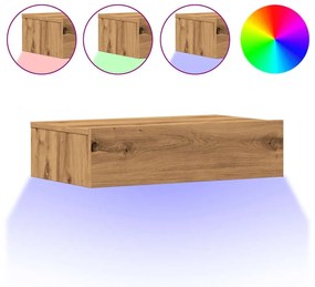 Σετ ντουλάπι τηλεόρασης 2 τεμαχίων με φώτα LED Artisan Oak 856346