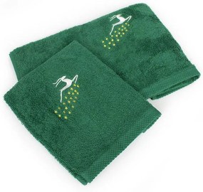 Πετσέτες Χριστουγεννιάτικες Reindeer (Σετ 2τμχ) Green DimCol Towels Set 50x90cm