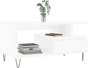 vidaXL Τραπεζάκι Σαλονιού Λευκό 90 x 49 x45 εκ. από Επεξεργασμένο Ξύλο