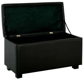 DENISE αποθηκευτικό σκαμπώ Ταμπουρέ PU Μαύρο 88x43x45cm