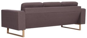 vidaXL Καναπές Τριθέσιος Χρώμα Taupe Υφασμάτινος