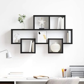 vidaXL Ράφι Τοίχου Μαύρη δρυς 82 x 15 x 51 εκ Επεξεργασμένο ξύλο