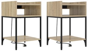 vidaXL Κουτιά Κρεβατοκάμαρας με ράφι 2 pcs Sonoma Δρυς 40 x 40 x 61 εκ