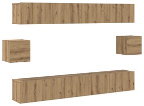vidaXL Set καμπίνων τηλεόρασης  6 τεμαχίων Καρυδιά Επεξεργασμένο ξύλο