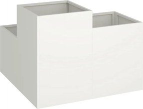 vidaXL Γλάστρα Κήπου Λευκό 100 x 100 x 60 εκ. Ατσάλι