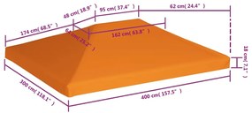 ΚΑΛΥΜΜΑ ΓΙΑ ΚΙΟΣΚΙ ΠΟΡΤΟΚΑΛΙ 4 X 3 Μ. 310 ΓΡ./Μ² 44786