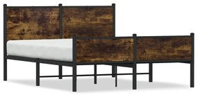 Σκελετός Κρεβ. Χωρίς Στρώμα Καπνιστή Δρυς 140x200 εκ. Μεταλλικό