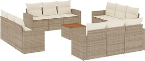 vidaXL Σετ Καναπέ Κήπου 13τεμ Μπεζ Συνθ. Ρατάν με Μαξιλάρια