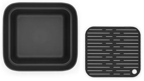 Λεκάνη πλύσης και αποστράγγισης Brabantia 1003315, 16,1 x 37,4 x 34,4 cm, Ασφαλής για πιάτα με αντικολλητική επίστρωση, Σκούρο γκρι