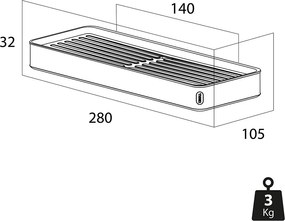 Tiger Cooper Ράφι 28 cm Black / Polished gold 800561
