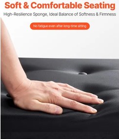 VEVOR Duet Piano Keyboard Bench Storage Padded Seat Wooden Vanity Bookcase Stool