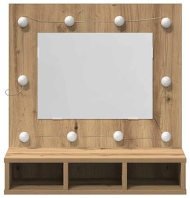 vidaXL Ντουλάπα Καθρέφτη με ράφι artisan δρυς 62 x 31.5 x 62 εκ.
