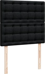 vidaXL Κρεβάτι Boxspring με Στρώμα Μαύρο 90x190 εκ.Υφασμάτινο
