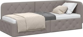 vidaXL Κρεβάτι Γωνίας Taupe 80 x 200 cm ύφασμα