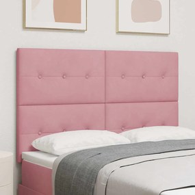 vidaXL Κεφαλάρι Επιτοίχιο με κεφαλάρι Ροζ 160 cm Βελούδο