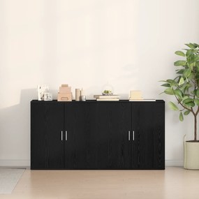 vidaXL Μπουφέδες 2 τεμάχια Μαύρος Δρύς 79x38x80 εκ Επεξεργασμένο Ξύλο