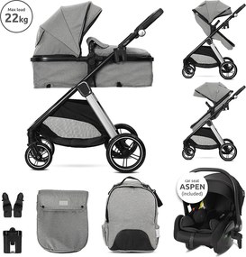 BABY STROLLER ASPEN GREY 3in1 with transformable s