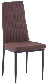 Καρέκλα 1001 42.5x44x96.5cm Brown Σετ 4τμχ Μέταλλο,Ύφασμα