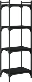vidaXL Βιβλιοθήκη 4 Επιπέδων Μαύρη 40 x 30 x 120 εκ. από Επεξεργ. Ξύλο
