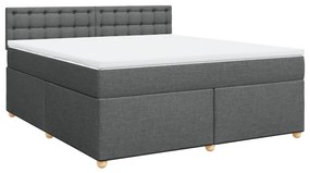 ΚΡΕΒΑΤΙ BOXSPRING ΜΕ ΣΤΡΩΜΑ ΣΚΟΥΡΟ ΓΚΡΙ 180X200 ΕΚ ΥΦΑΣΜΑΤΙΝ 3289074