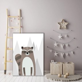 Παιδικός πίνακας σε καμβά Ρακούν KNV0456 30cm x 40cm
