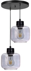 Φωτιστικό Οροφής 534LUN6146 Φ25x80cm 2xE27 40W Fume-Black Opviq