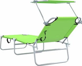 vidaXL Ξαπλώστρα 2 pcs Πράσινο 58 x 188 x 77 εκ. Πολυεστέρας