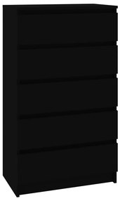 Συρταριέρα Μαύρη 60 x 36 x 103 εκ. από Επεξεργασμένο Ξύλο - Μαύρο
