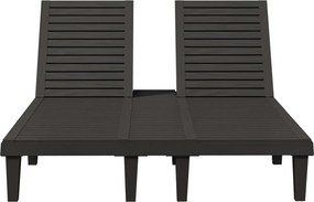 vidaXL Ξαπλώστρα Διπλή Μαύρη 155 x 138 x 83 εκ. από Πολυπροπυλένιο
