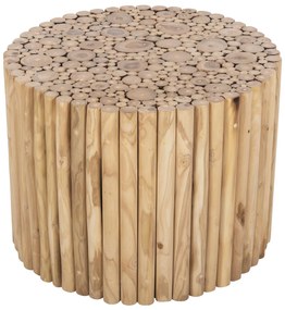 ΤΡΑΠΕΖΙ ΣΑΛΟΝΙΟΥ ΣΤΡΟΓΓΥΛΟ COOTER  ΚΛΑΔΙΑ TEAK-ΦΥΣΙΚΟ Φ60,5x46Υεκ.