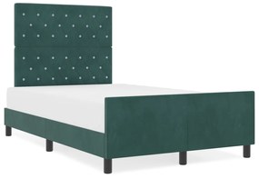 vidaXL Κρεβάτι Σκελετός Σκούρο Πράσινο 120x190 εκ. Βελούδινο