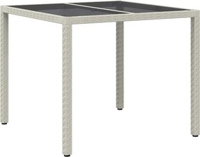vidaXL Τραπέζι Κήπου Λευκό 90 x 90 x 75 cm συνθετικό ρατάν
