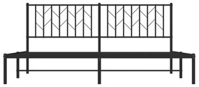 vidaXL Πλαίσιο Κρεβατιού με Κεφαλάρι Μαύρο 183 x 213 εκ. Μεταλλικό