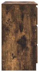 Συρταριέρα με Συρτάρια Καπνιστή Δρυς 71x35x65 εκ. Επεξ. Ξύλο - Καφέ