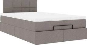 vidaXL Οθωμανικό κρεβάτι με στρώμα Taupe 120x200cm ύφασμα