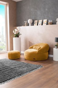 Stewehome Σετ δρομέα ανάπαυσης με πολυθρόνα και πουφ μοντέρνου στιλ 110x110x110 cm