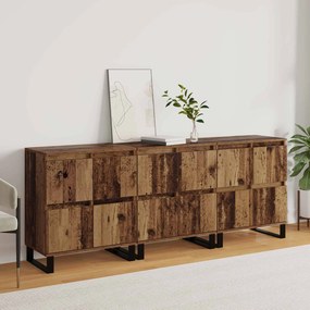vidaXL Πλαϊνό γραφείο 3 pcs Παλιό ξύλο 60 x 35 x 70 cm