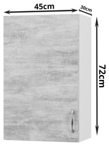 Horizont Πάνω Ντουλάπι Τσιμέντο 45x30x72εκ - GR-104-00038