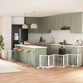 Διαχωριστικό Σκύλων/Πόρτα Πτυσσόμενο 15 Πάνελ 750εκ Ξύλο Λεύκας