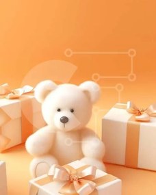 Intra Συλλεκτικό Ξύλινο Παζλ Plywood 4mm - Χαριτωμένο αρκουδάκι με κουτιά δώρων Σε Ξύλινο Κουτί - Διαστάσεις Puzzle: 10x10 cm – 25 κομμάτια