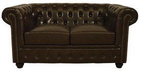 ΚΑΝΑΠΕΣ 2ΘΕΣΙΟΣ T.CHESTERFIELD HM3010.01 ΤΕΧΝΟΔΕΡΜΑ ΣΚΟΥΡΟ ΚΑΦΕ 155x90x73 εκ.