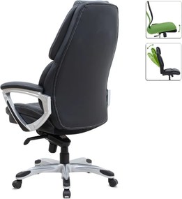 Καρέκλα γραφείου διευθυντική Duke Megapap από τεχνόδερμα χρώμα μαύρο 72x70x120/125εκ.